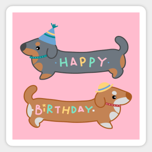 HAPPY BIRTHDAY DACHSHUND Sticker